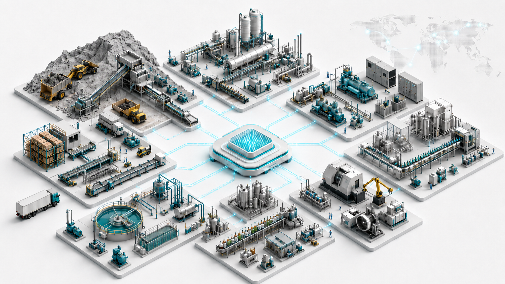 Interactive isometric industrial site — Monixo